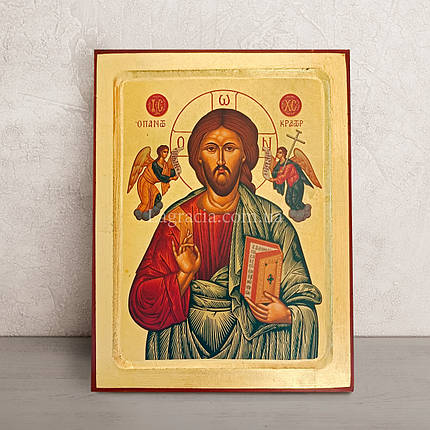 Писана ікона Ісус Христос Спаситель 22,5 Х 29 см, фото 2