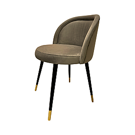 Обідній стілець кухонний MeBelle TORI 48 х 48 х 80 см в ресторан, кафе, бежевий, світло-коричневий велюр