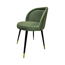 Обідній стілець кухонний MeBelle TORI 48 х 48 х 80 см в ресторан, кафе, зелений трав'яний велюр