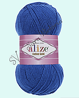 Синяя яркая пряжа Alize Cotton Gold (ализе котон голд) 141 ультрамарин