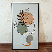 Постер у рамці Квіти / Принт у стилі Бохо на склі з лаком, 40х70