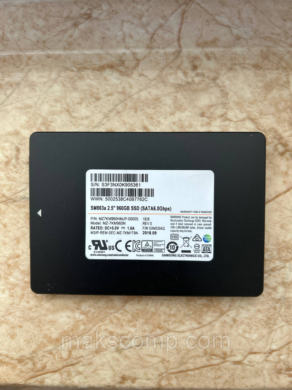 SSD Samsung SM863a 960GB 2.5" SATA III MLC MZ7KM960HMJP