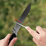 Точилка для ножів кишенькова алмазна для ножів, ножиць та гачків Срібляста, фото 6