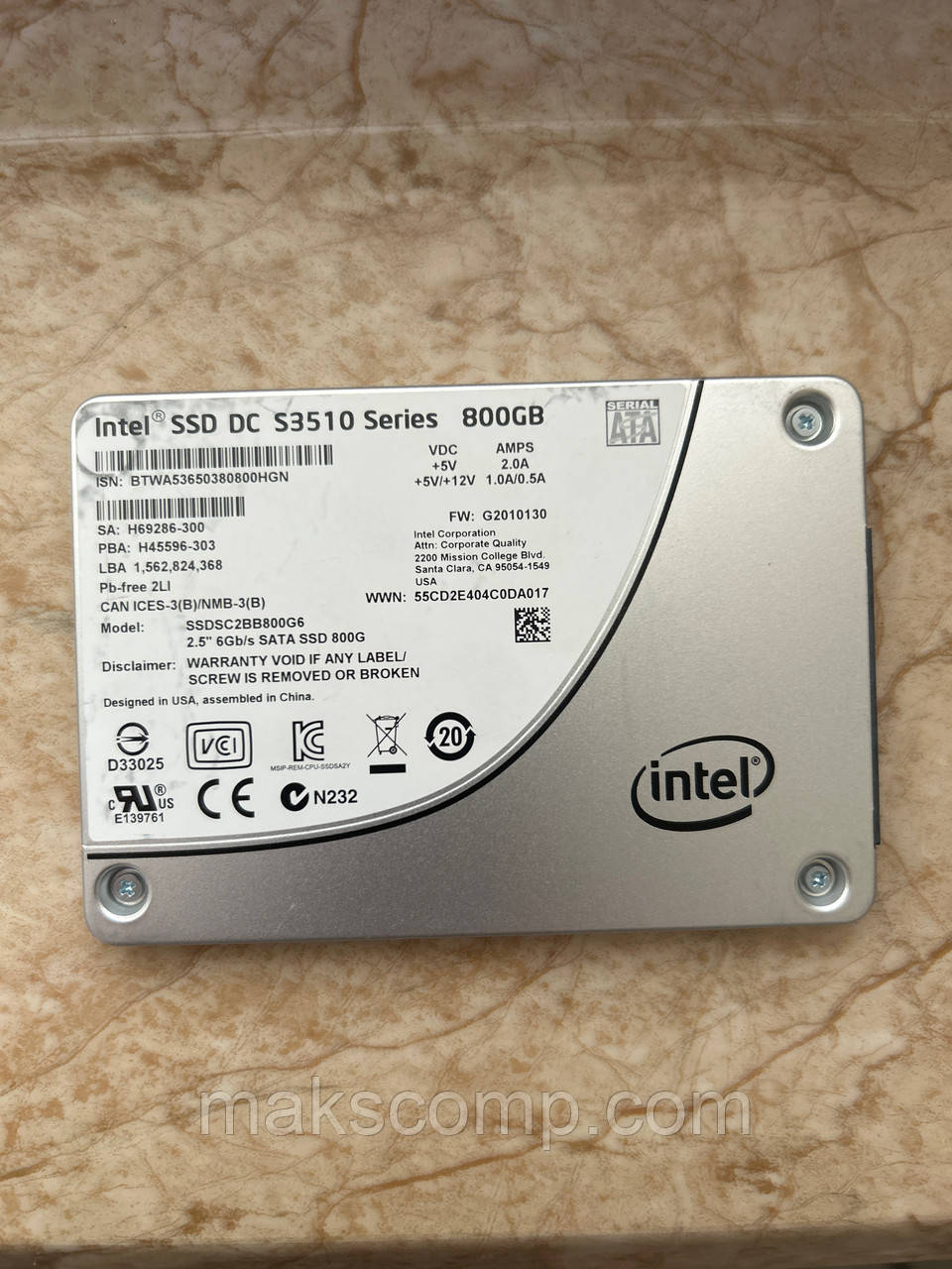 SSD Intel DC S3510 Series 800GB 2.5" SATAIII