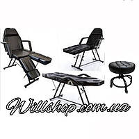 Крісло - кушетка косметологічна для педикюру мод.240+ стілець майстра