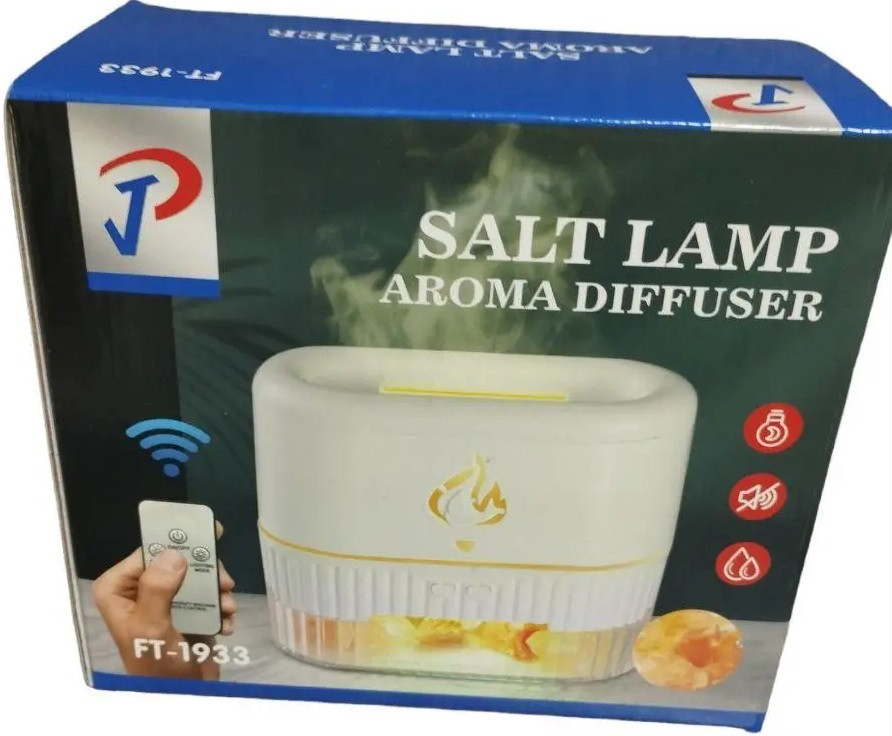 Зволожувач повітря з підсвіткою і соляними каменями Ефект полум'я Aroma Diffuser FT-1933, фото 1