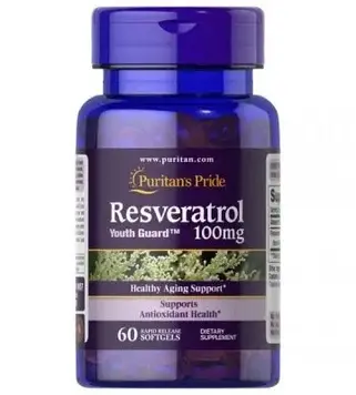 Ресвератрол - Puritan's Pride Resveratrol 100 mg / 60 softgels