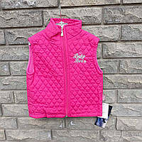 Жилетка для дівчинки, прошита, рожева, без кишень