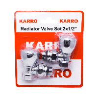 Комплект кранів для рушникосушки Karro 1/2 ВВ KR319 Хром