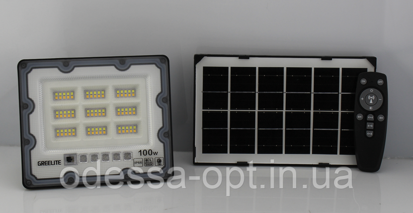 Вуличний ліхтар на стовп із сонячною панеллю100W JX 007, фото 1