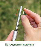 Точилка для ножів кишенькова алмазна для ножів, ножиць та гачків Синя, фото 6