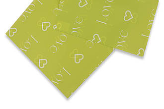 Пакувальний папір, Love, зелений, 57*57