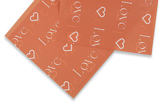 Пакувальний папір, Love, жовтогарячий, 57*57