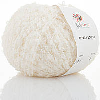 Filamo ALPACA BOUCLE (ФІЛАМО АЛЬПАКА БУКЛЕ) № 201 теплий білий (Напіввовняна пряжа, нитки для в'язання)