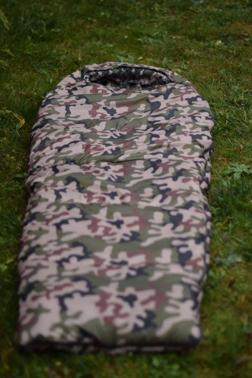 Спальный мешок армейский 220*80*50 см до -10 градусов, спальник кокон тактический военный мультикам для ВСУ - фото 2 - id-p2139808642