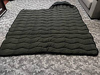 Зимний спальный мешок 235*100 см на флисе, спальник 2 в 1 одеяло, большой теплый спальный мешок военный хаки
