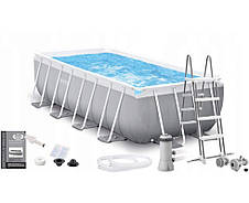 Басейн каркасний Intex 26790 розмір 400x200x122см, об'єм 8418л (картриджний фільтр-насос, драбина), фото 4