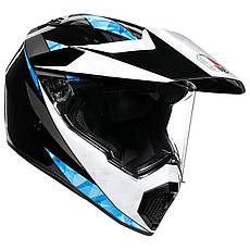 МОТОШОЛОМ ДУАЛСПОРТ AGV AX9 - NORTH BLACK/WHITE/CYAN