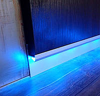 Алюминивый скрытый LED плинтус под ДСП серебро матовое, длина 3,0 м