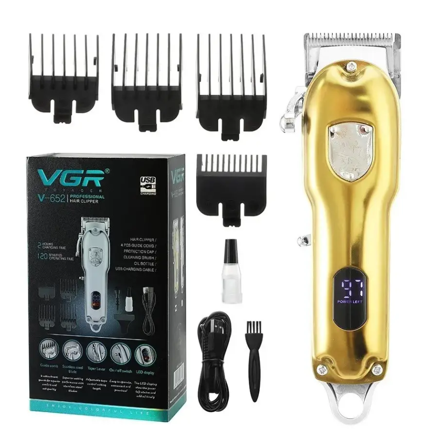Машинка бездротова для стриження волосся VGR V-652/Теммер для бороди бритва багатофункціональна