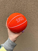 Медбол, мяч для фитнеса и кроссфита 1 кг оранжевый