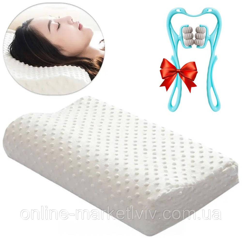 Ортопедична подушка GH1188 + Подарунок Роликовий масажер / Подушка з ефектом пам'яті / Подушка для сну, фото 1
