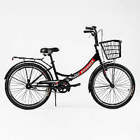 Велосипед складаний Corso Advance 24" сталева рама 14" кошик, багажник