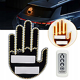 Світлодіодна рука на заднє скло автомобіля LED Hand (оранжева) Black, фото 2