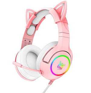 Навушники ігрові ONIKUMA LED K9, рожеві