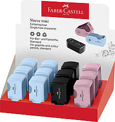 Стругачка Faber-Castell Sleeve Mini Harmony з контейнером на один отвір, кольори асорті, 182774