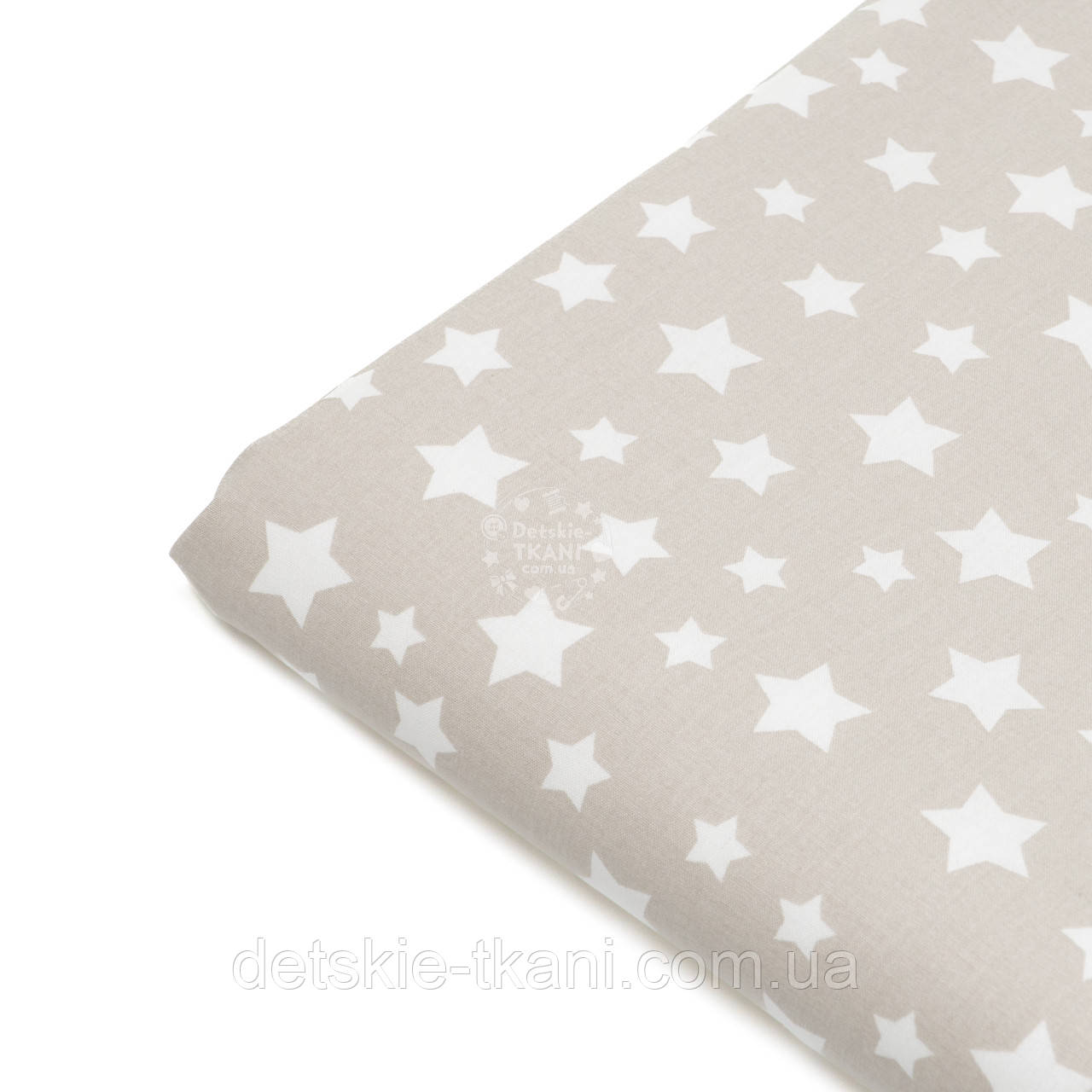 Клапоть ранфорсу  "Велике сузір'я" на сіро-бежевому, №4961, розмір 35*120 см, фото 1