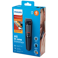 Электрический аккумуляторный триммер Philips Multigroom series 3000 6в1 для бороды, электробритва филипс