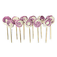 Безе на паличці мікс Біло-бузкові