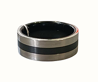 Серебрянное кольцо с черной керамикой