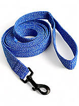 Брезентовий повідець для собак кольоровий. Повідець брезентовий 25 мм, 3 метра, Синій, фото 3
