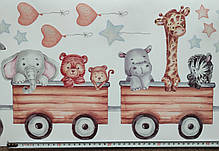 Вінілова наклейка на стіну BRUP Паровозик з тваринами Animal Lovely (лист 30 х 90 см) Б250-5, фото 6