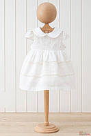 ОПТОМ Упаковка (68-74-80-86-92) Платье молочное с ажурным принтом для маленькой девочки MYMIO baby