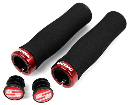 Грипсы SRAM LOCKING GRIPS FOAM CONT 129 BLK/RED, фото 1