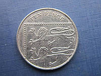 Монета 10 пенсов Великобритания 2013 щит лев