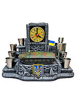 Гипсовый мини бар Украинский тягач МТ-ЛБ ручной работы с часами патриотический сувенир mar
