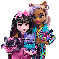 Набір ляльок Monster High Faboolous Pets Draculaura and Clawdeen Wolf Fashion Dolls with Two Pets