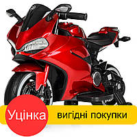 Уценка! Детский электромотоцикл Ducati (2 мотора по 25W, MP3, USB) Bambi M 4104ELS-3 Красный