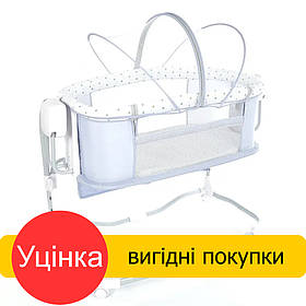Уцінка! Ліжко для новонароджених з функцією гойдання (музика, USB, таймер) Mastela 8601 White