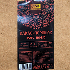 Какао порошок 100% натуральний з шоколадним смаком темний без цукру C&C Mato-Grosso 1кг., фото 3