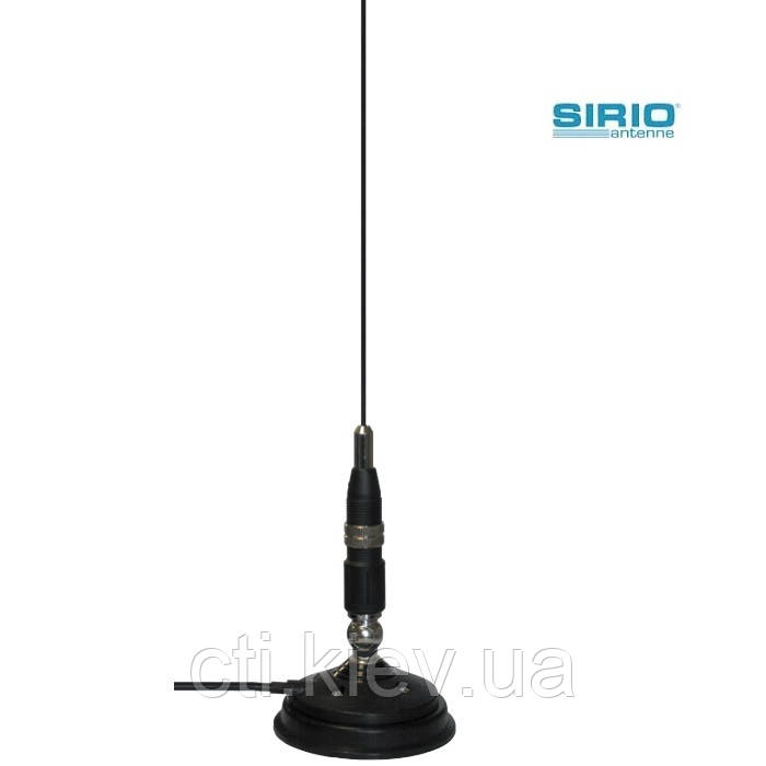 Антена автомобільна SIRIO MINI SNAKE 27 MAG BLACK, 27 МГц, висота 0.65 м на магнітній основі