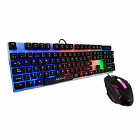 Игровая проводная клавиатура со светодиодной подсветкой GAMING KEYBOARD + Мышка Linmony M-350