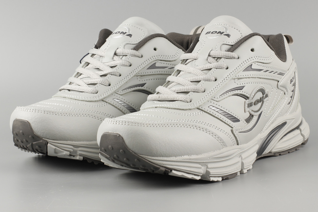 Кросівки чоловічі шкіряні сірі Bona 930M Бона Розміри 41 44