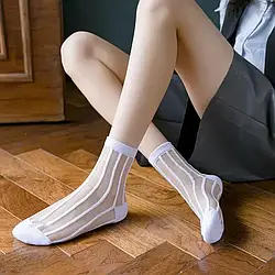 Шкарпетки в смужку прозорі