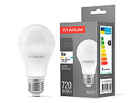 Светодиодная лампа TITANUM A60 8W E27 4100K 220V (TLA6008274)