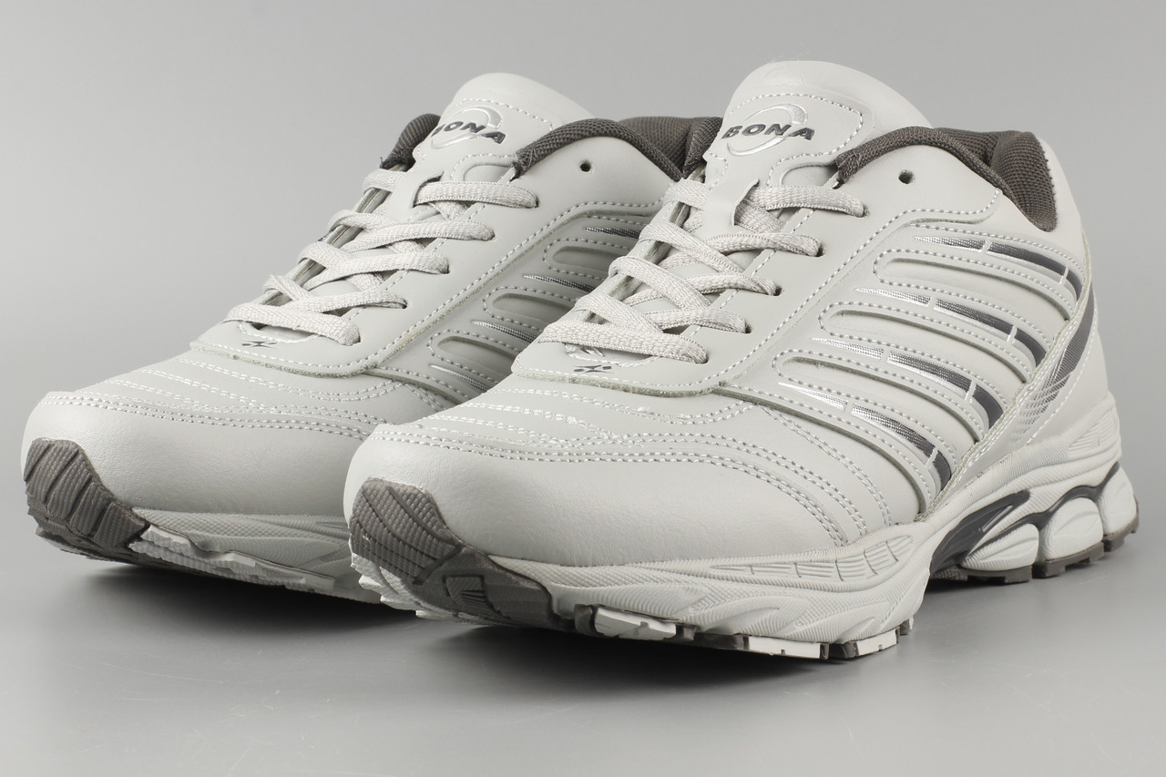 Кросівки чоловічі шкіряні сірі Bona 938M Бона Розміри 43 44, фото 1